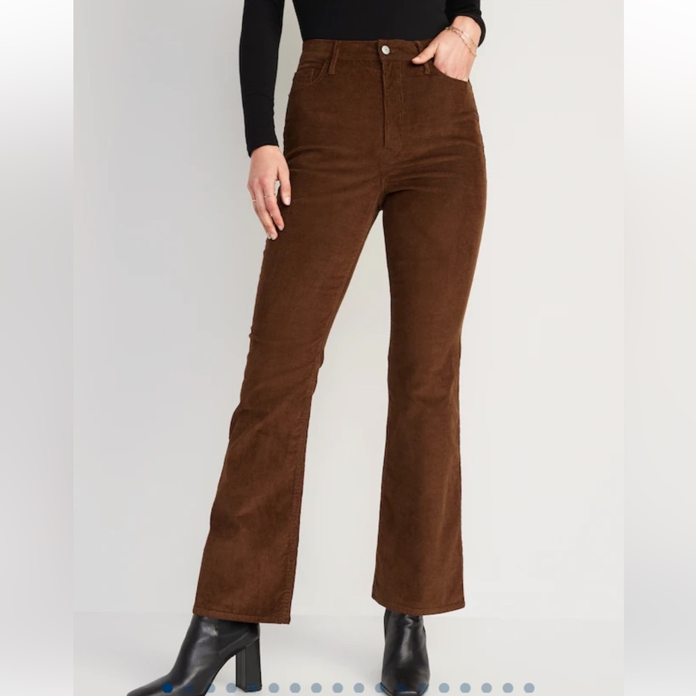 NWOT Old Navy High Waist Flare Corduroy Brown Pants
